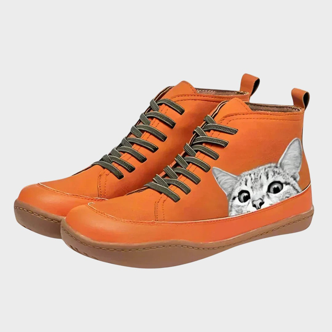 Kitty- Botas de couro para amantes de gatos