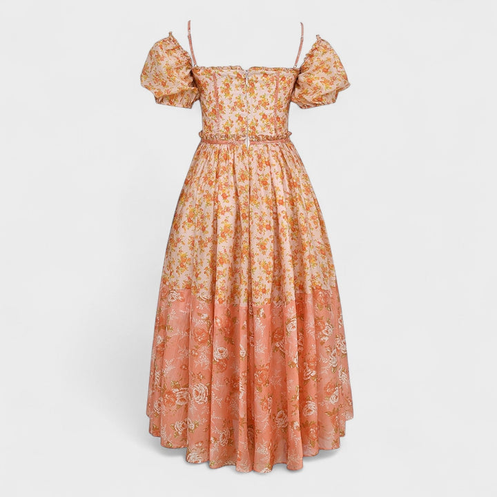 Vestido Valentina Floral Coral