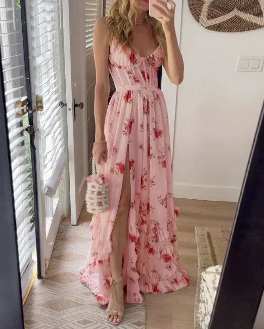 Sónia | Vestido midi com padrão floral