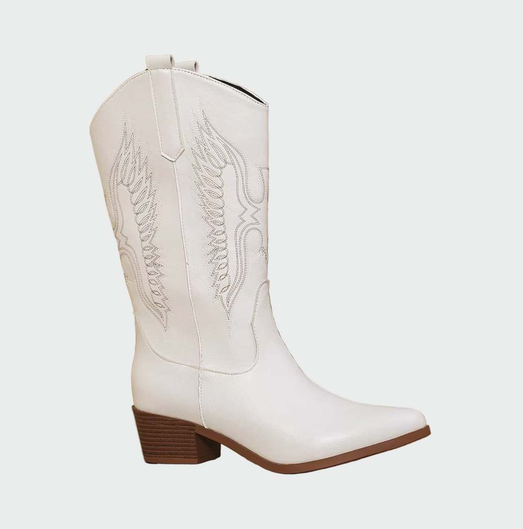 Botas de cowboy ocidentais em pele