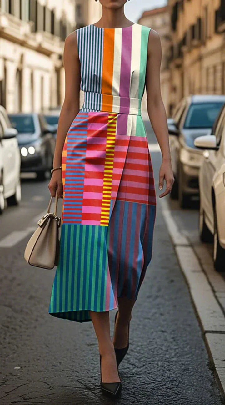 Tiffany - Vestido sem mangas estampado