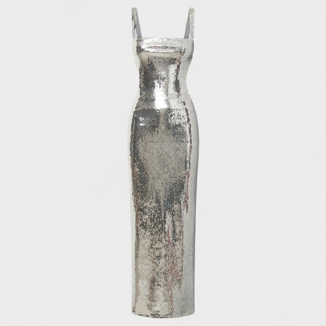 Vestido de gala Sparkle Silver - Edição de noite