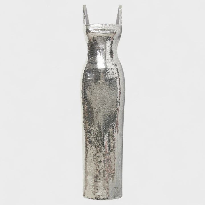 Vestido de gala Sparkle Silver - Edição de noite