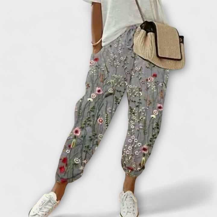 Burga - Calças confortáveis em algodão e linho