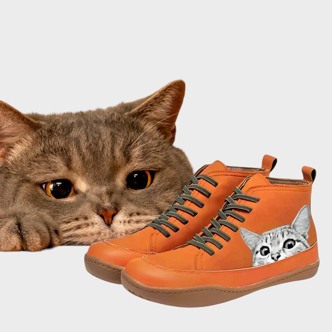 Kitty- Botas de couro para amantes de gatos