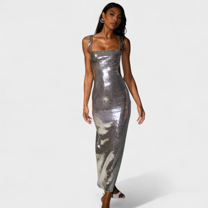 Vestido de gala Sparkle Silver - Edição de noite