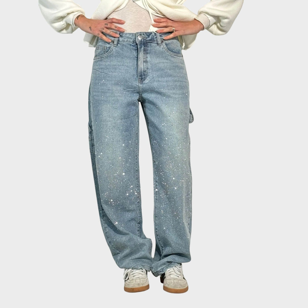 Valerie - Calças de ganga largas com um brilho subtil