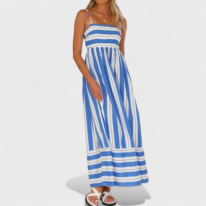 Isabel - Vestido comprido às riscas