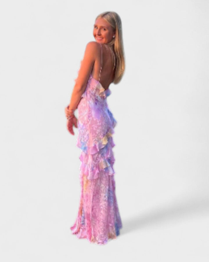 Julieta | Vestido Comprido com Volantes – Gracioso e Romântico