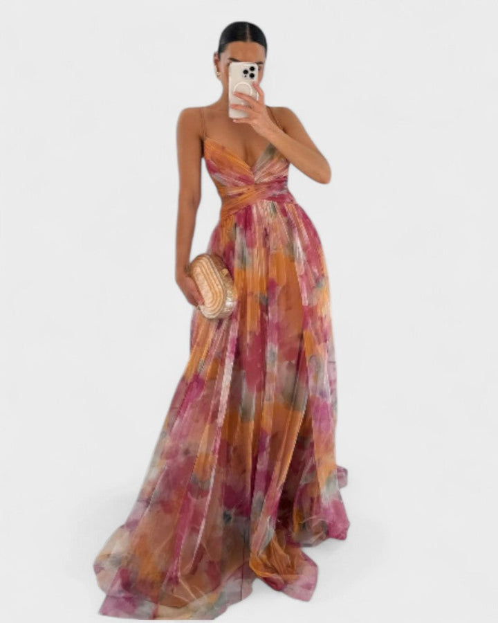 Madeline | Vestido Longo Floral para uma Elegância sem Esforço