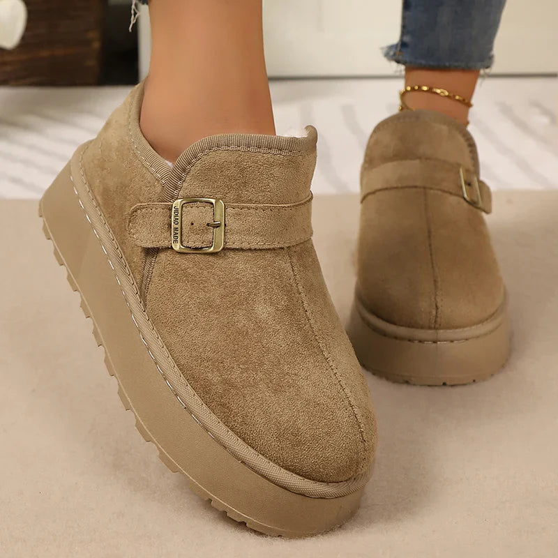 Aurora | Botas com plataforma em camurça sintética com forro quente e sola antiderrapante