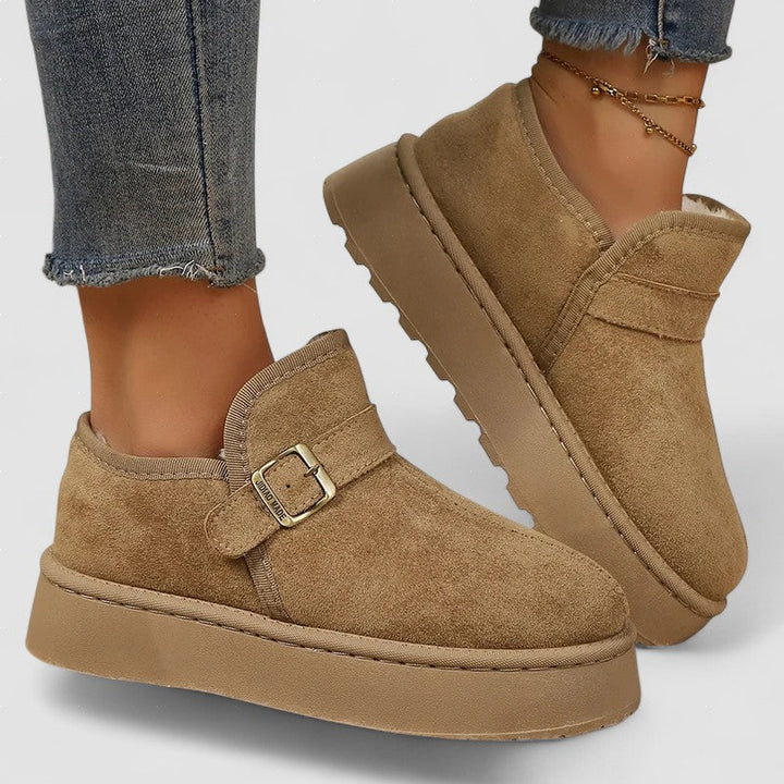 Aurora | Botas com plataforma em camurça sintética com forro quente e sola antiderrapante