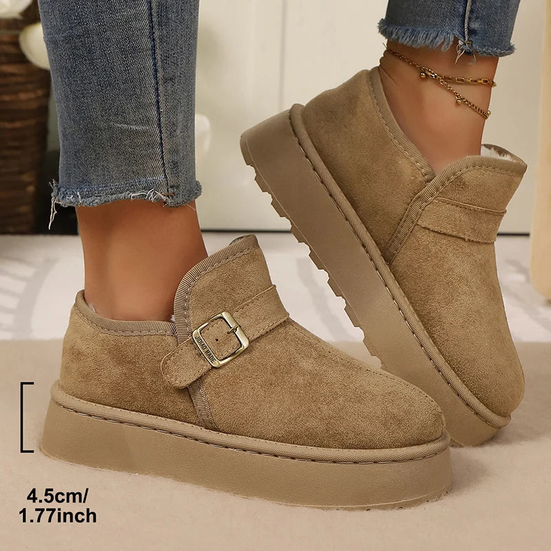 Aurora | Botas com plataforma em camurça sintética com forro quente e sola antiderrapante