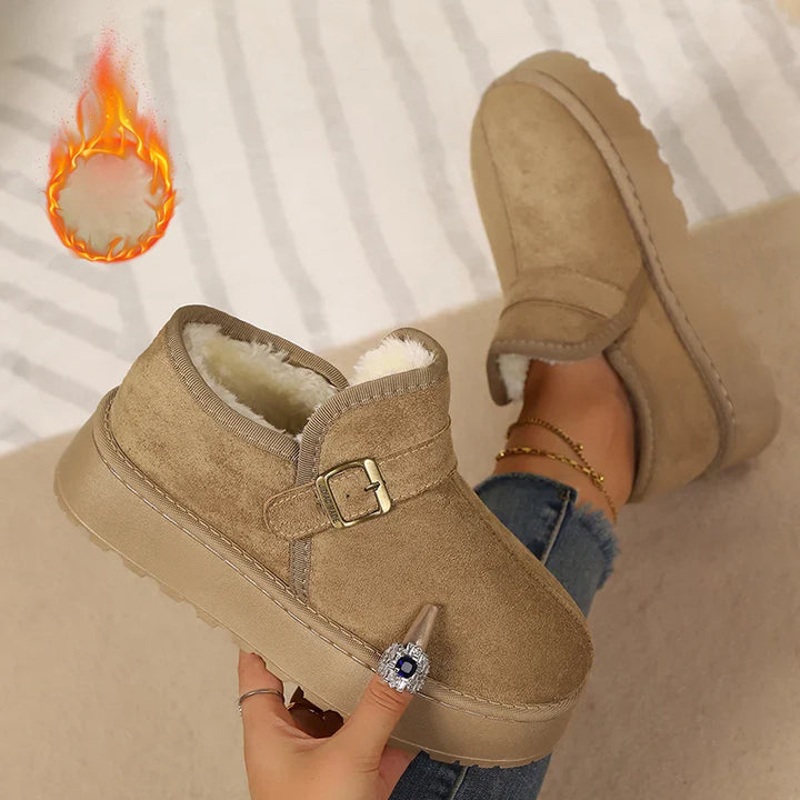 Aurora | Botas com plataforma em camurça sintética com forro quente e sola antiderrapante