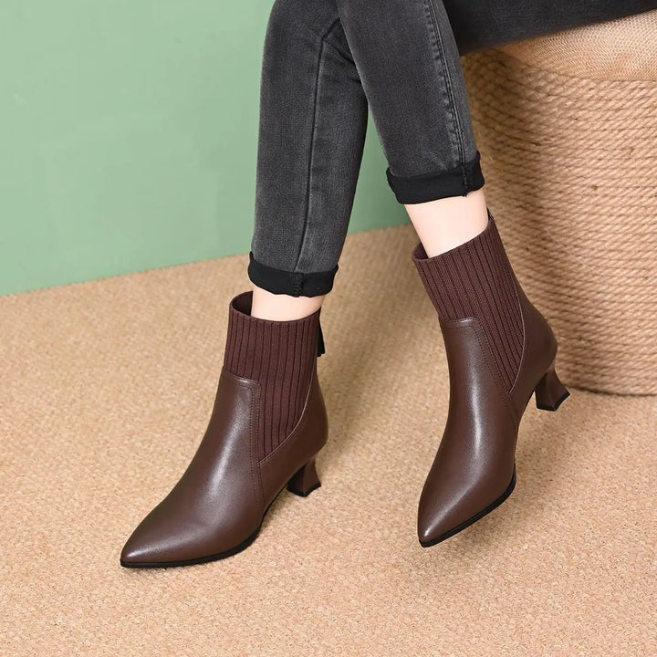 Clara–Botas com plataforma em Couro