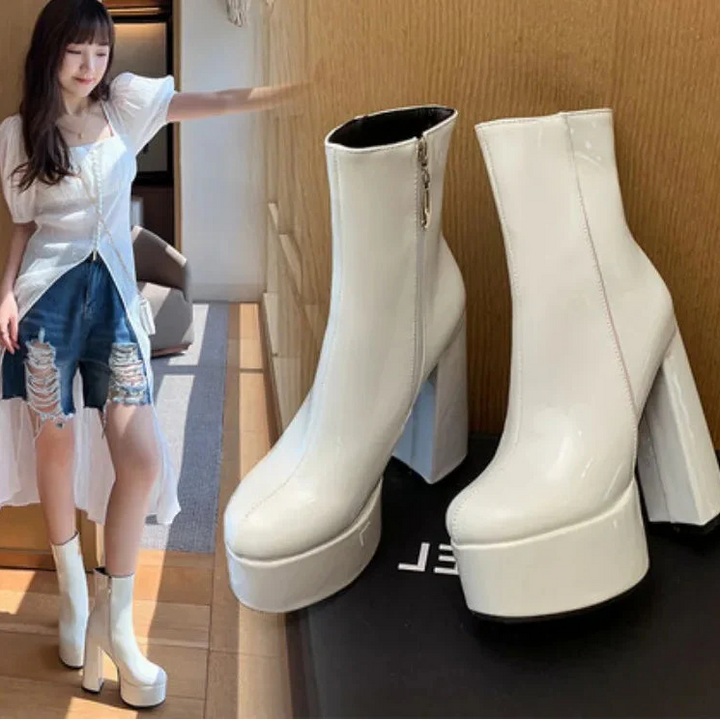 Carina –Botas com plataforma super alta com charme e confiança