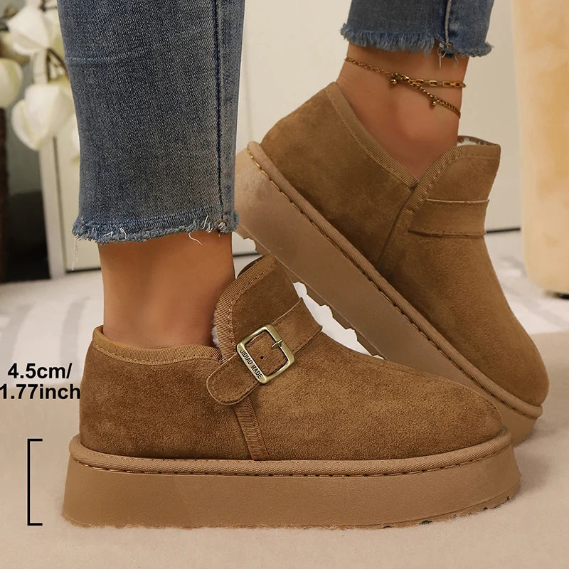 Aurora | Botas com plataforma em camurça sintética com forro quente e sola antiderrapante