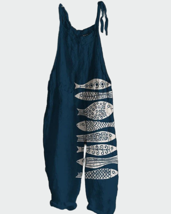 Macacão vintage de uma peça com estampa floral – Estilo elegante e conforto