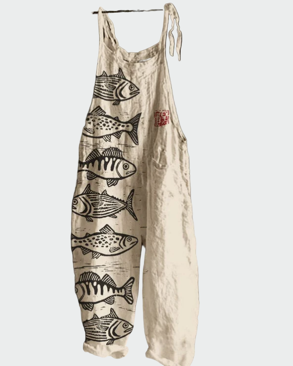 Macacão Retro Estampado de Flores