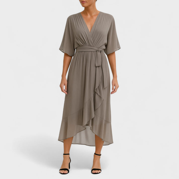 Yalina - Vestido elegante à volta da cintura com cintura ajustável