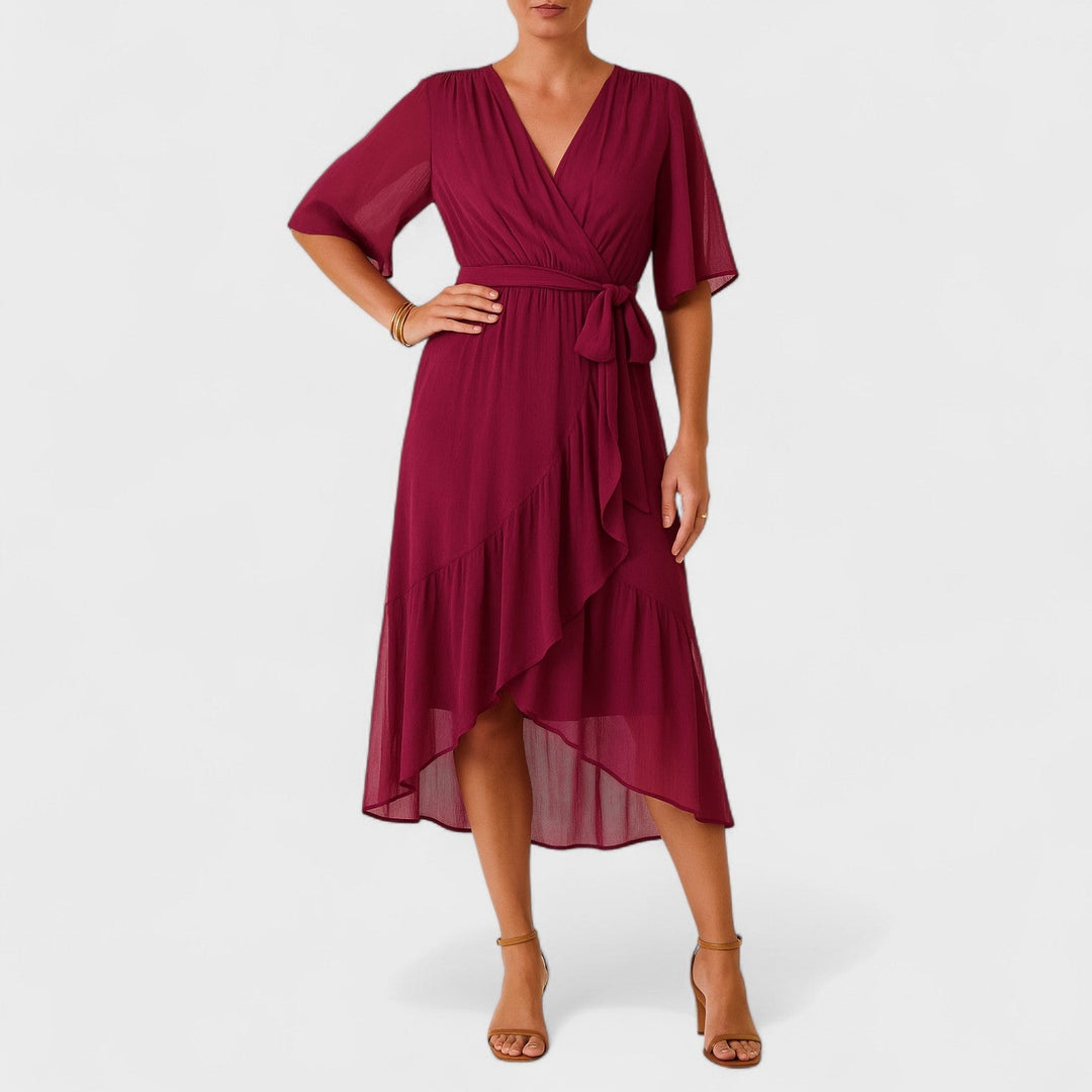 Yalina - Vestido elegante à volta da cintura com cintura ajustável