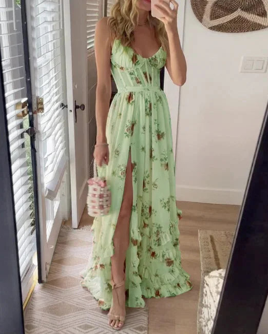 Sónia | Vestido midi com padrão floral