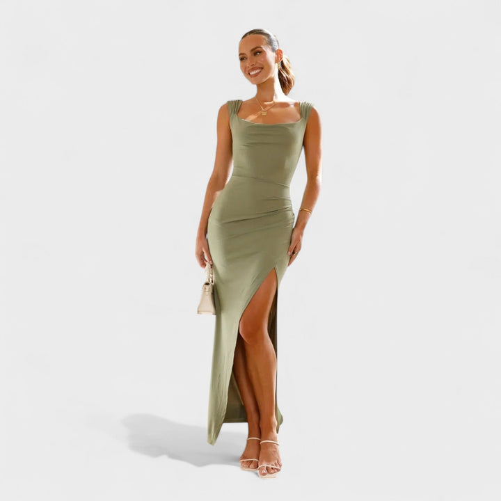 Sarella - Vestido comprido com costas abertas e laço