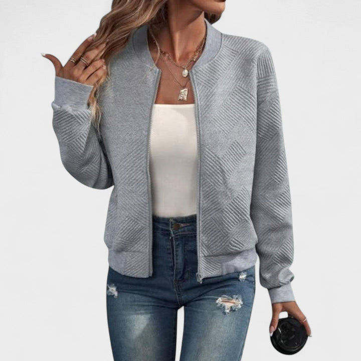 Dora – Casaco bomber estruturado com fecho