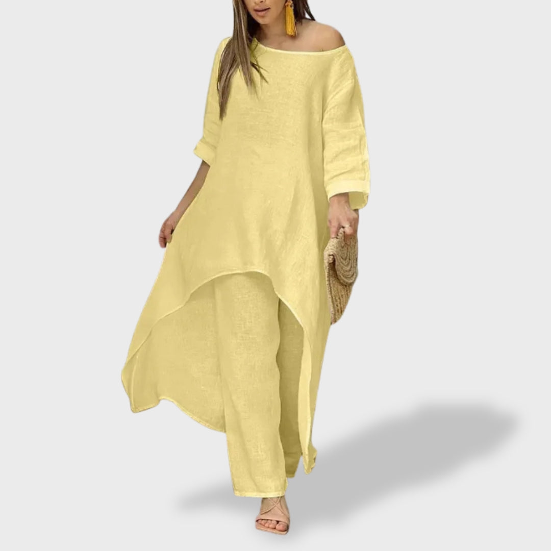 Filipa™ | Conjunto Leve de Linho para as Férias