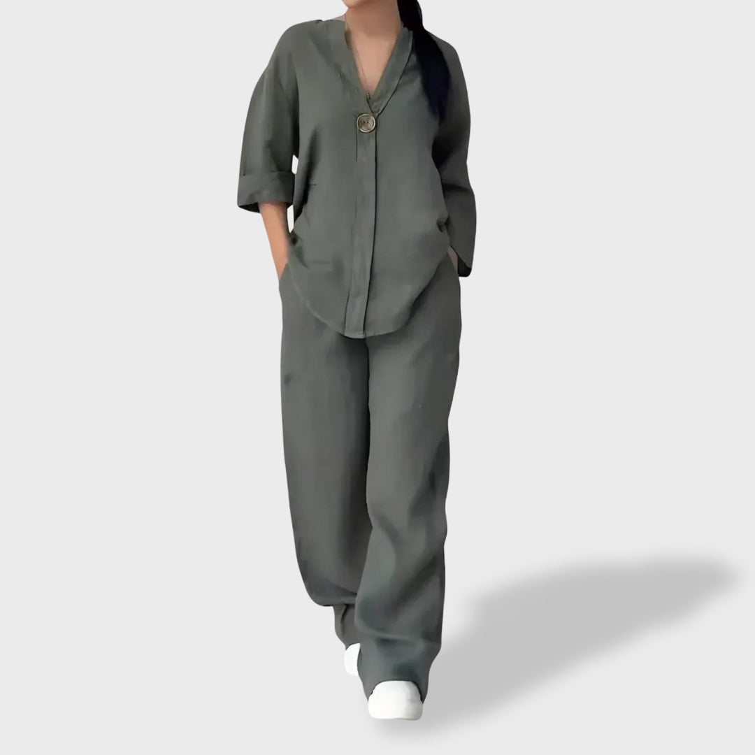 Letícia™ | Conjunto Leve de Linho para o Verão