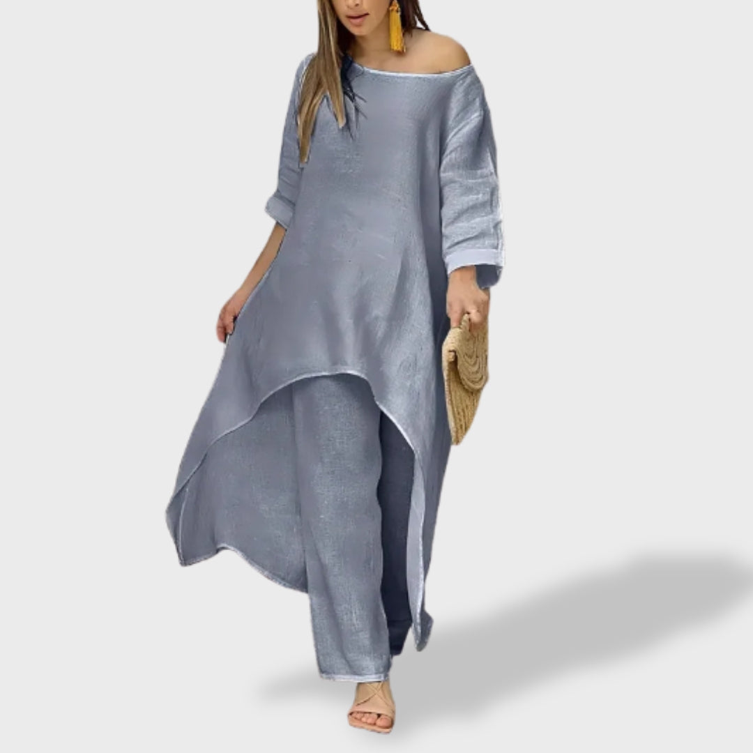 Filipa™ | Conjunto Leve de Linho para as Férias