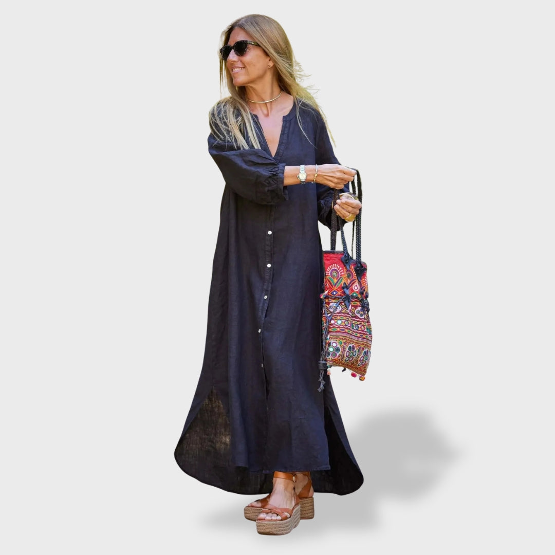 Eva™ ｜Vestido de Verão em Algodão e Linho