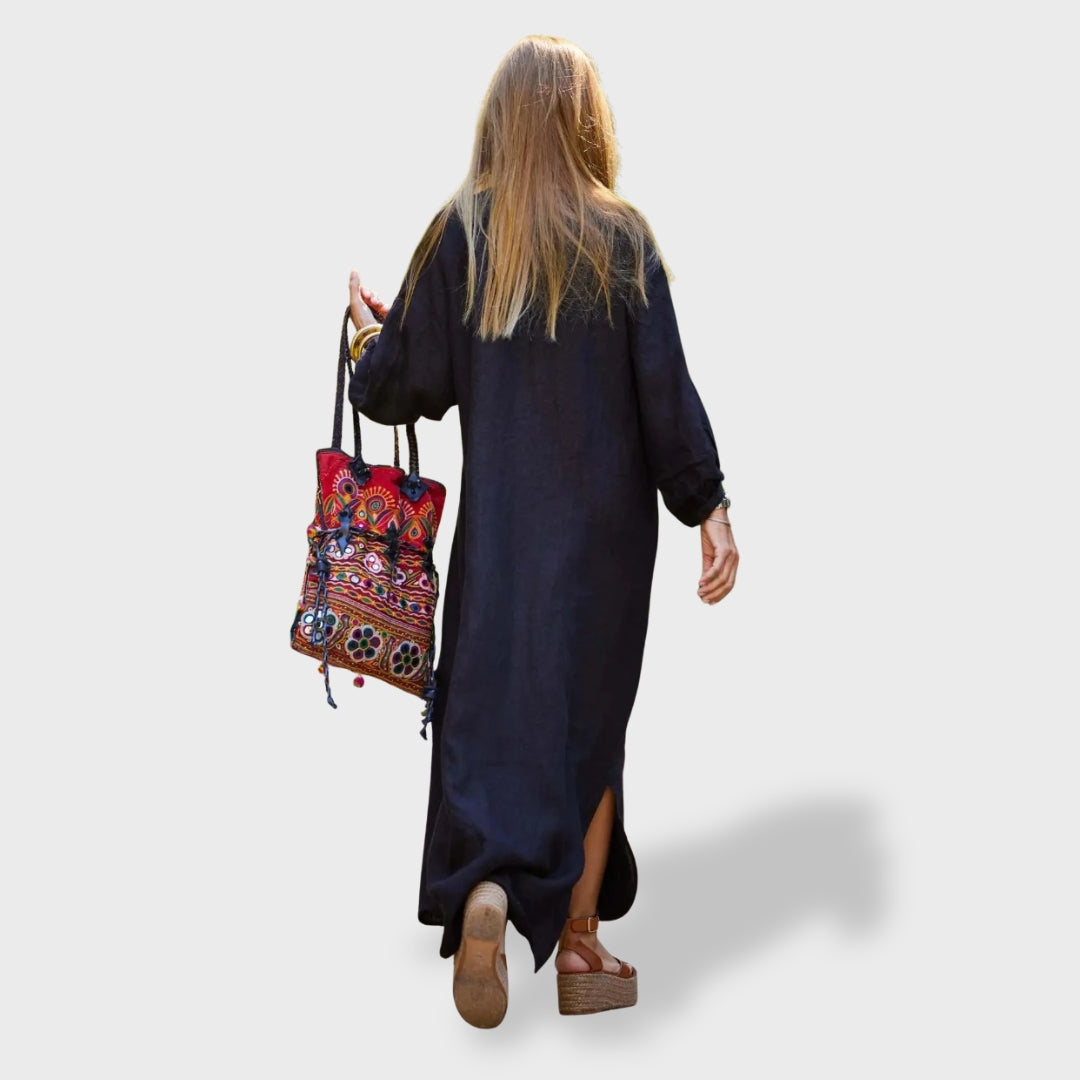 Eva™ ｜Vestido de Verão em Algodão e Linho