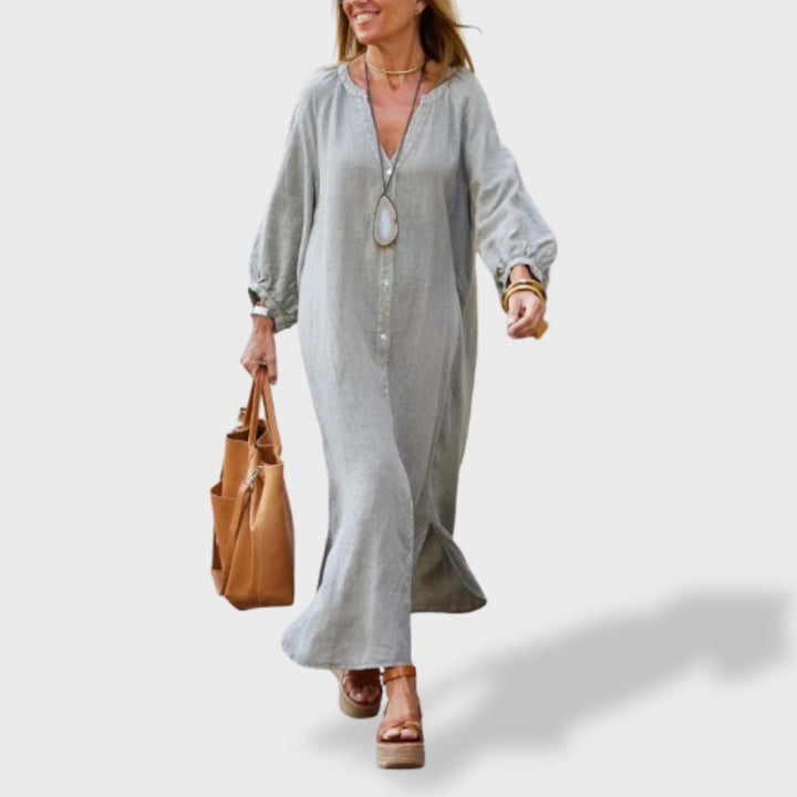 Eva™ ｜Vestido de Verão em Algodão e Linho