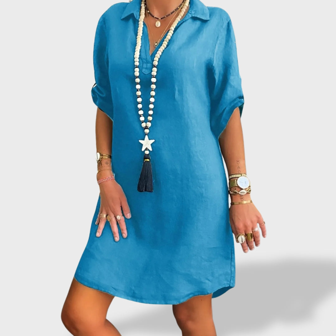 Vitória™ | Vestido Fresco de Linho de Verão