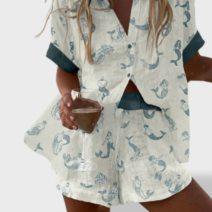 Norellia™ | Conjunto curto de linho leve e versátil para o verão