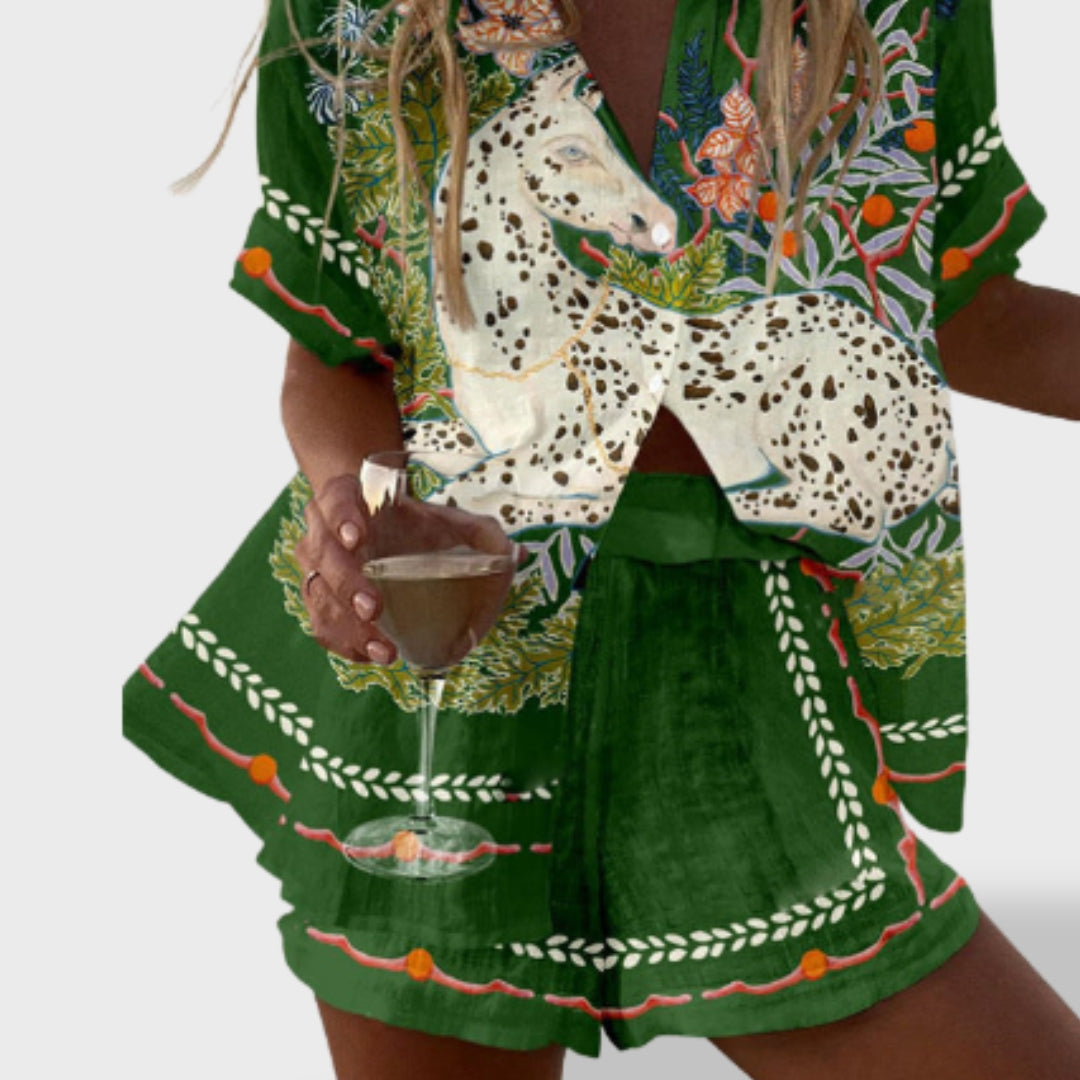 Norellia™ | Conjunto curto de linho leve e versátil para o verão