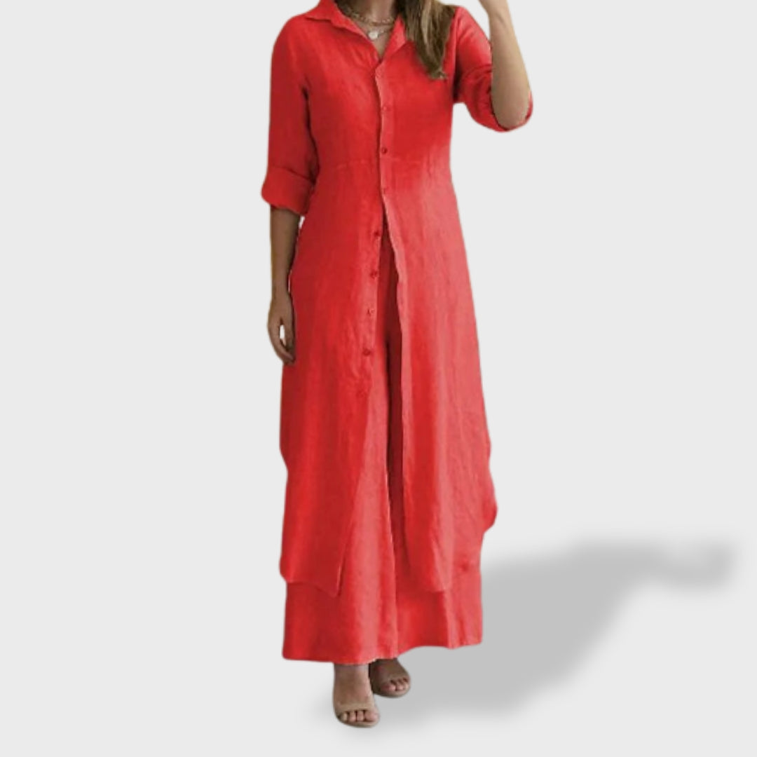 Vivenne | Conjunto de duas peças de linho de luxo