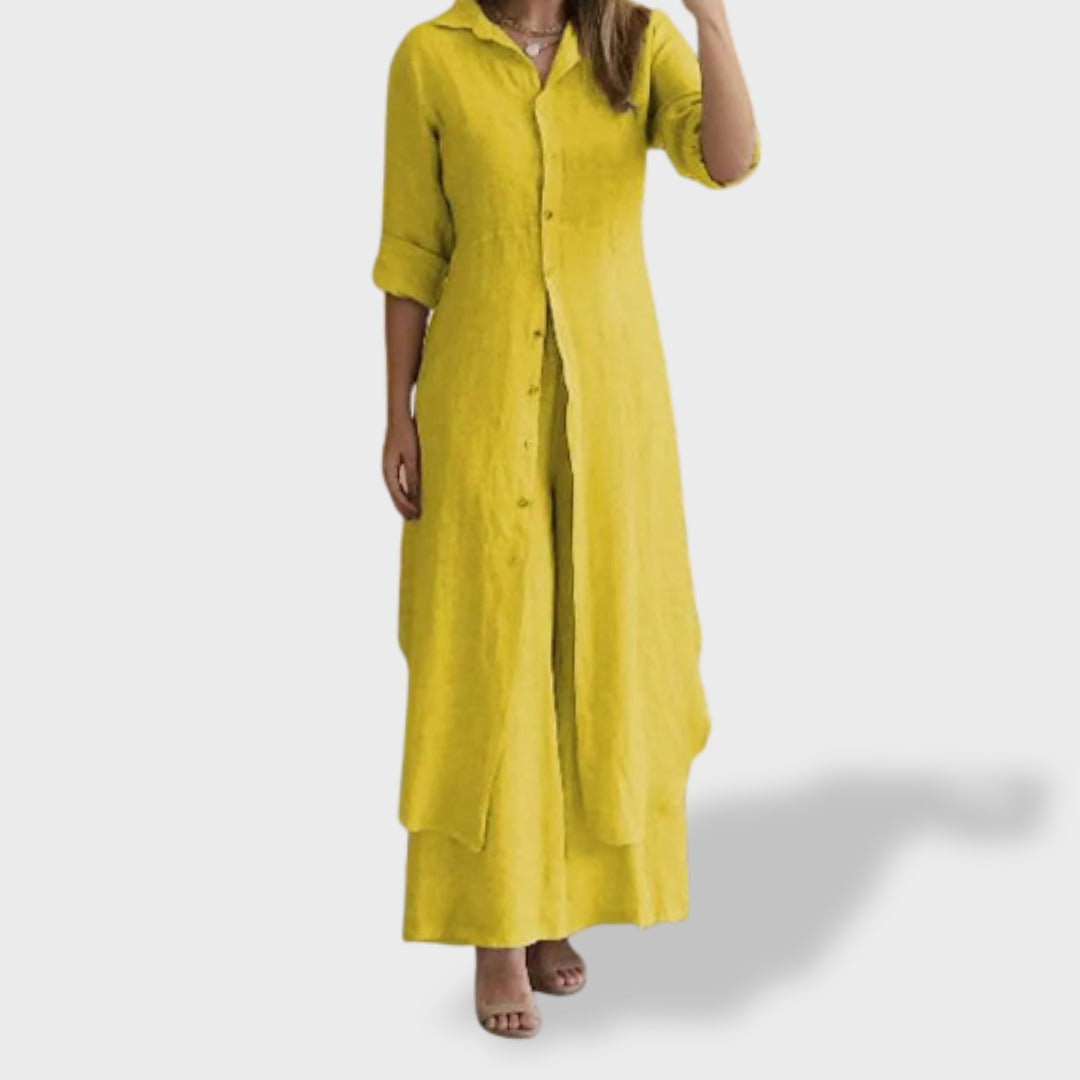 Vivenne | Conjunto de duas peças de linho de luxo