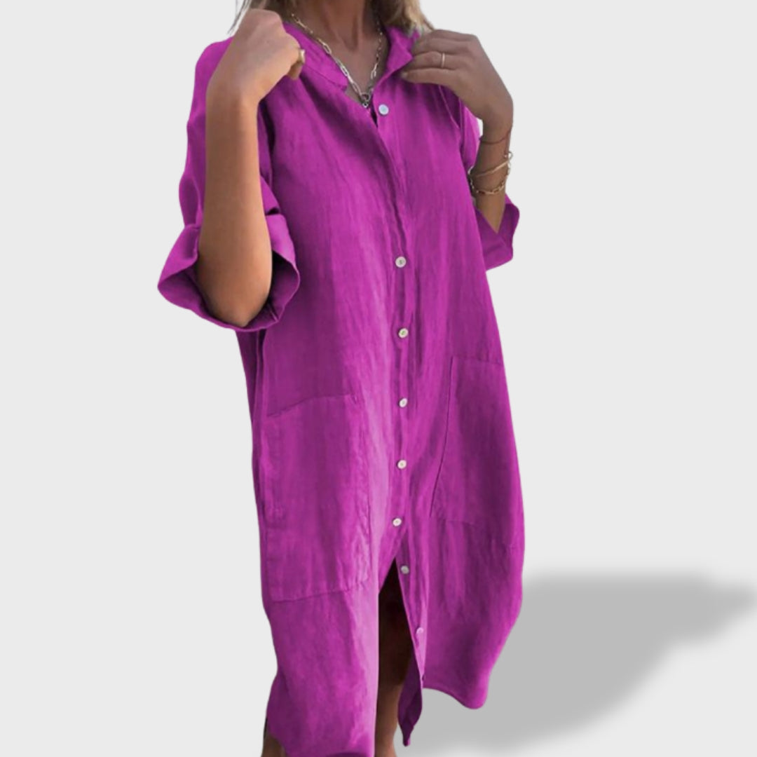 Beatriz™｜Vestido Solto em Linho