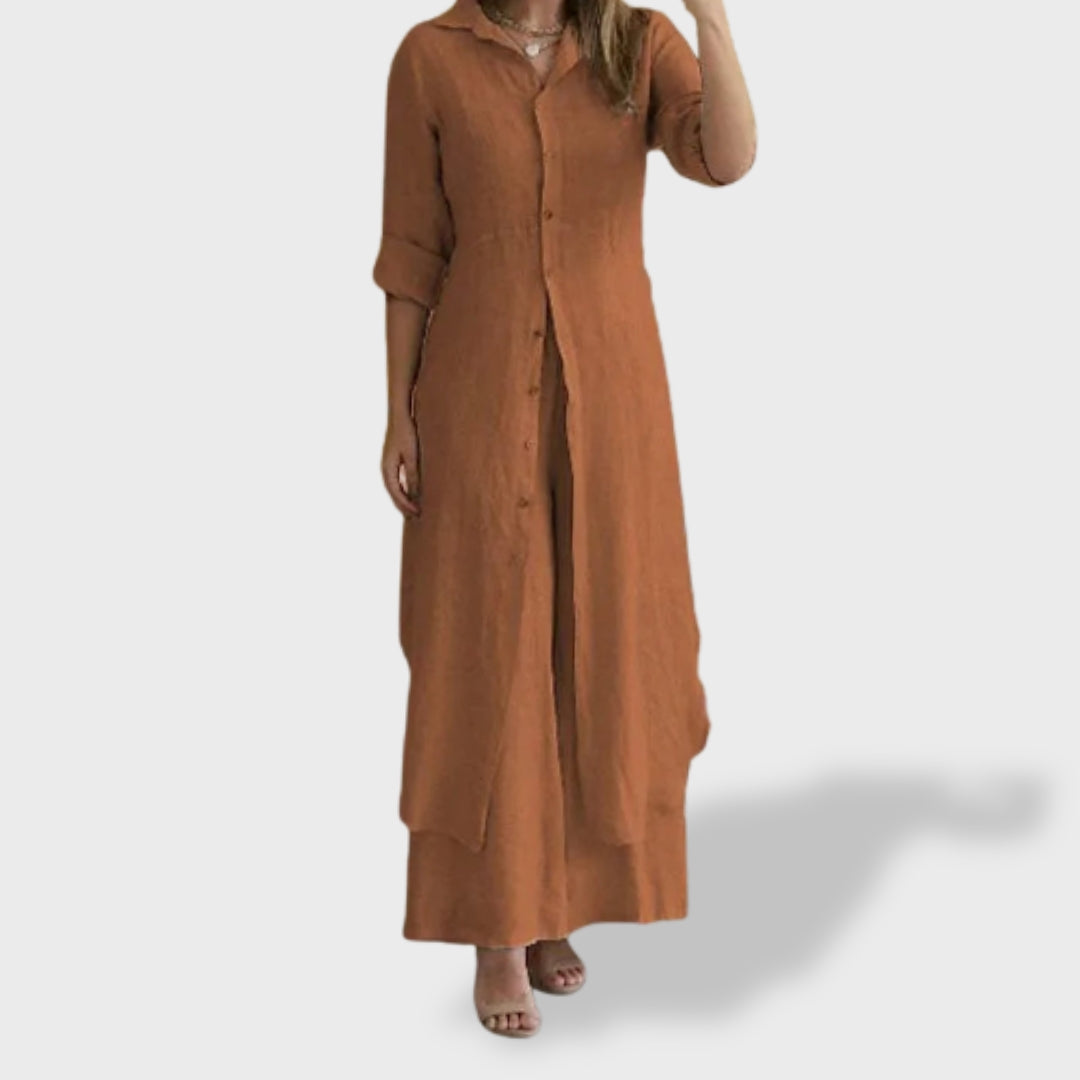 Vivenne | Conjunto de duas peças de linho de luxo