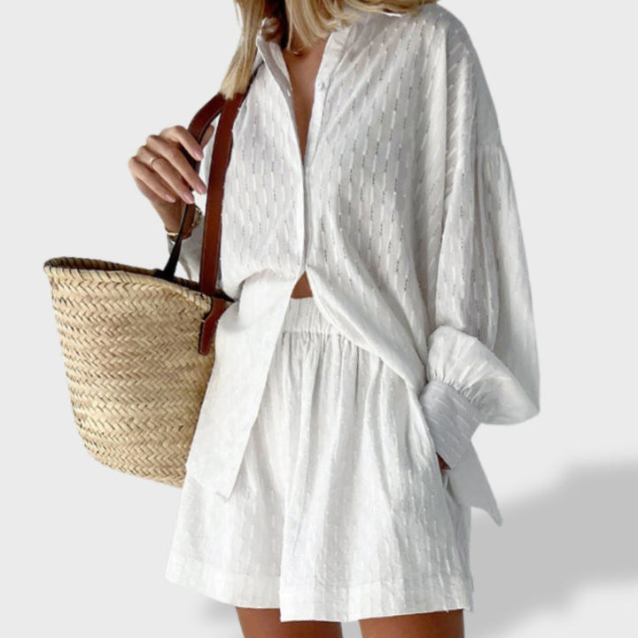 Maud | Conjunto de camisa e shorts de linho chique