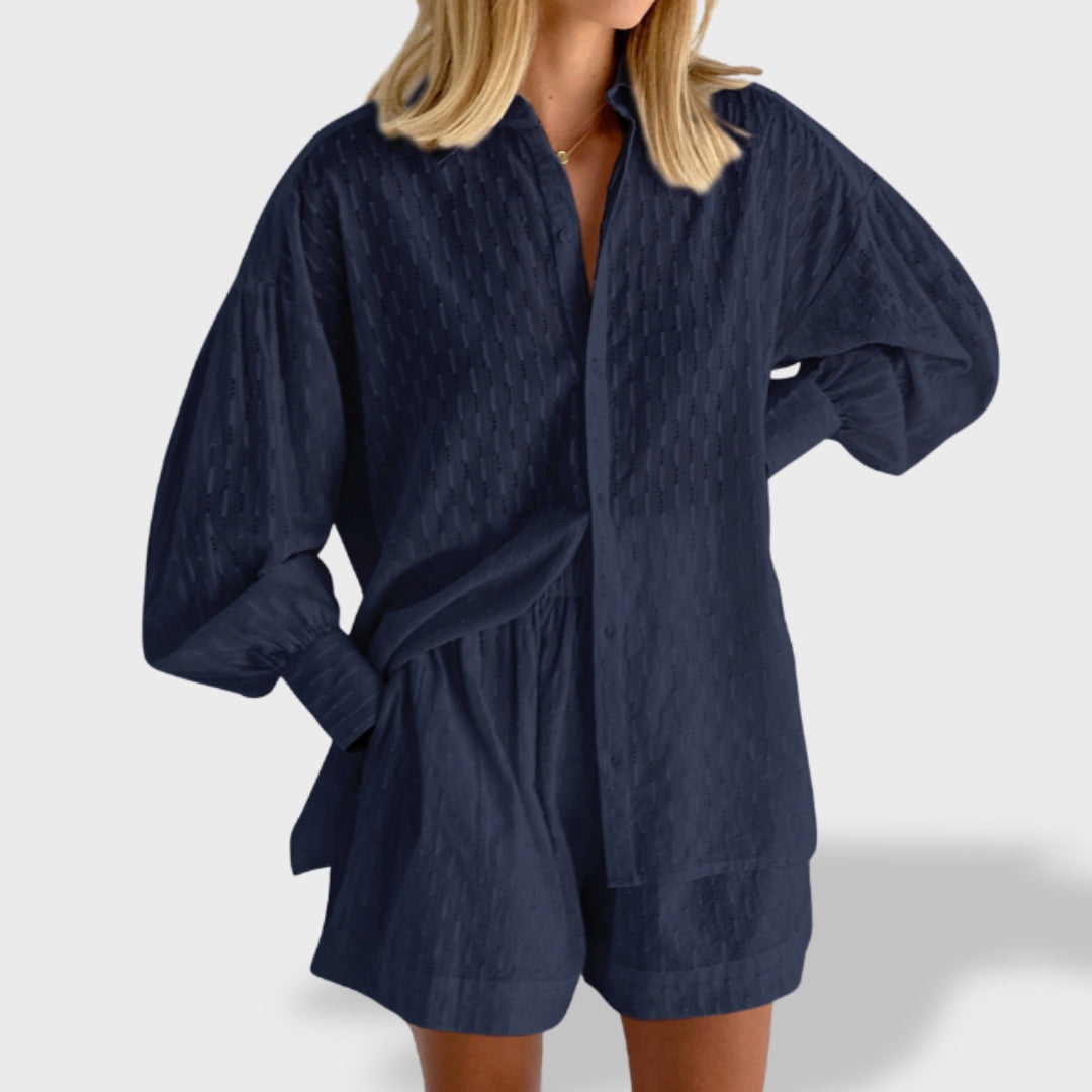 Maud | Conjunto de camisa e shorts de linho chique