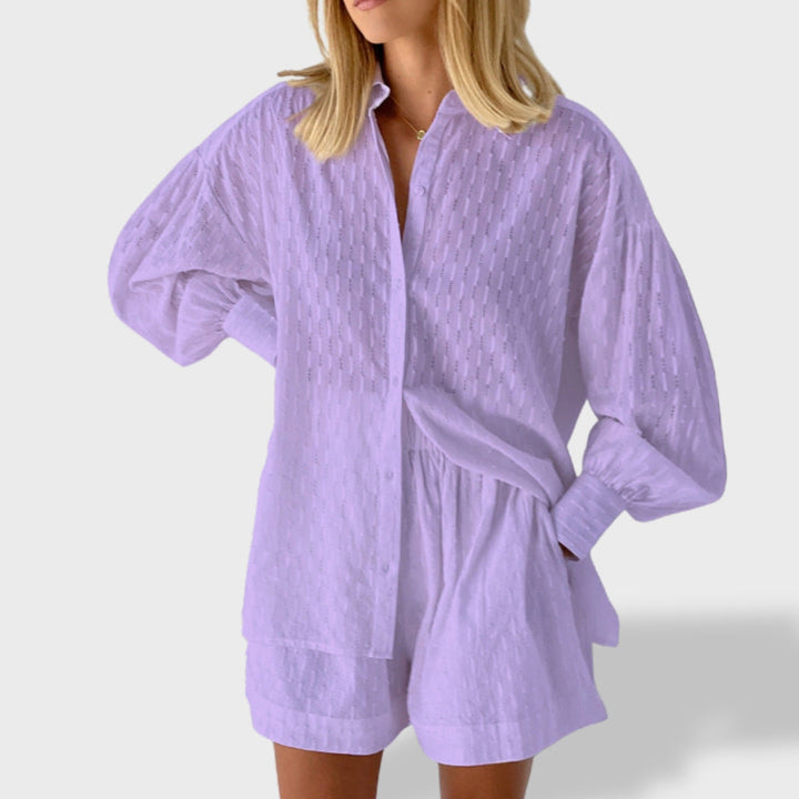 Maud | Conjunto de camisa e shorts de linho chique