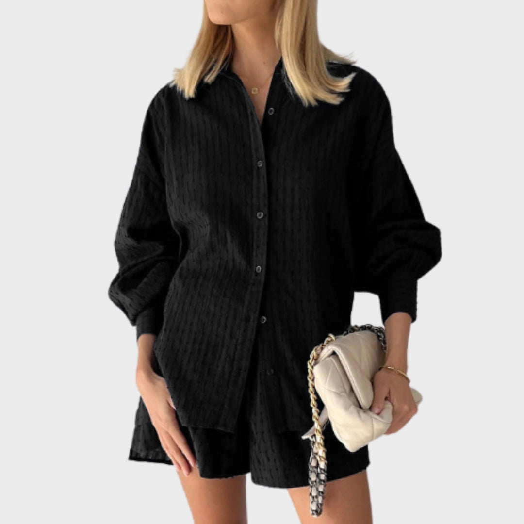 Maud | Conjunto de camisa e shorts de linho chique