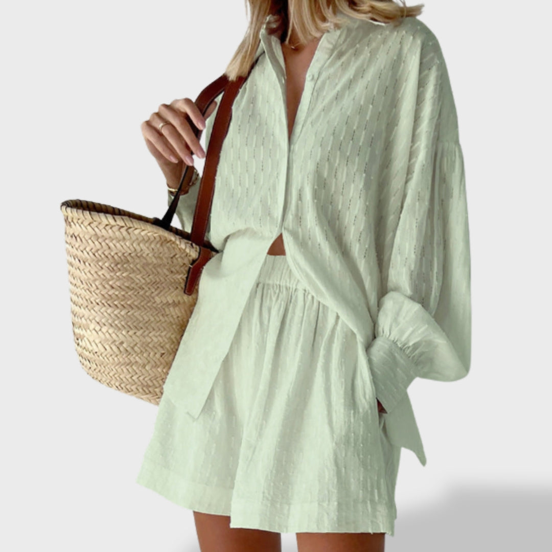 Maud | Conjunto de camisa e shorts de linho chique