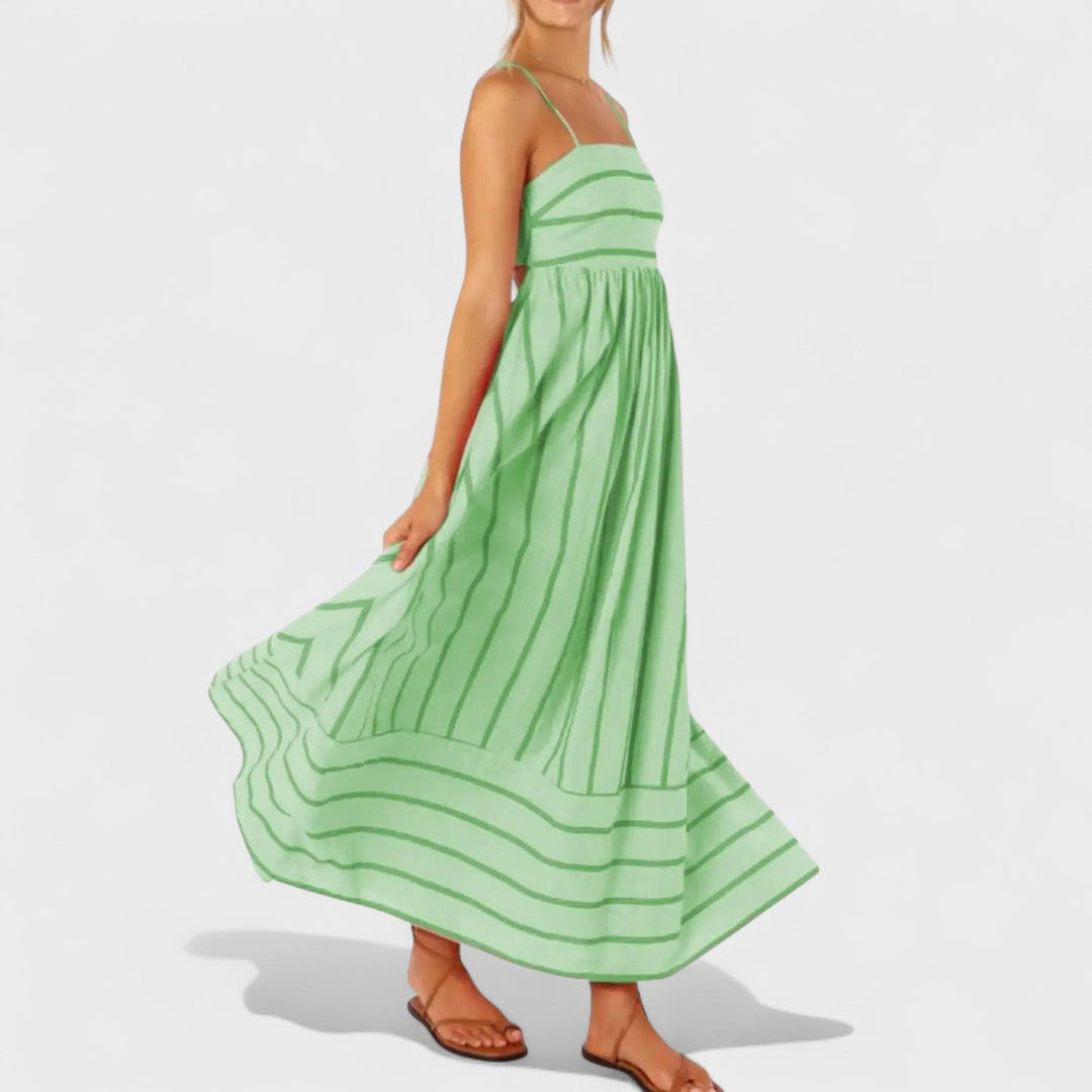 Isabel - Vestido comprido às riscas