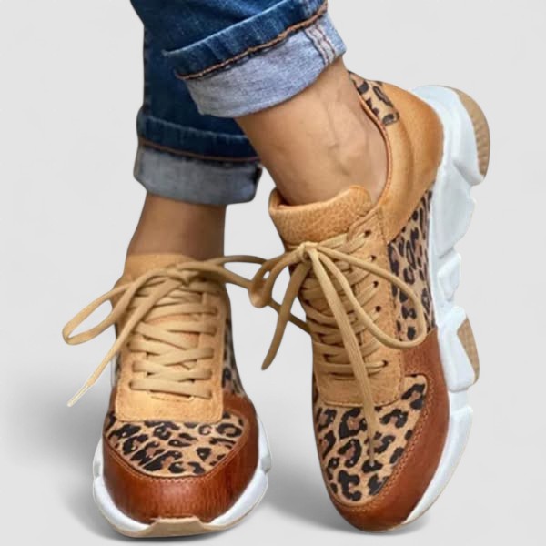Cris | Ténis Confortáveis Com Padrão Leopardo